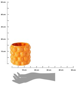 KERAMICKÝ KVETINÁČ ORANGE 15X17 CM ORANŽOVÁ