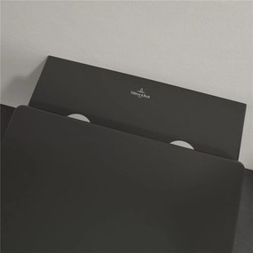 VILLEROY &amp; BOCH Memento 2.0 závesné WC s hlbokým splachovaním bez vnútorného okraja, 375 x 560 mm, Ebony, s povrchom CeramicPlus, 4633R0S5