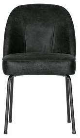 Čierne kožené jedálenské stoličky v súprave 2 ks Vogue – WOOOD