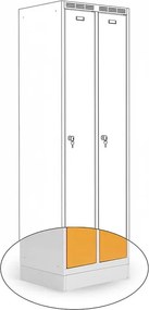 Kovová šatníková skriňa Trestles SS2M 1800x600x500 mm, 2 oddiely, žlté dvere Podnož: sokel, Zámok: cylindrický