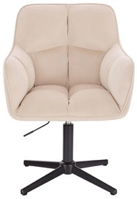 LuxuryForm DESIGN Kreslo AMALFI VELUR na čiernom kríži - krémové