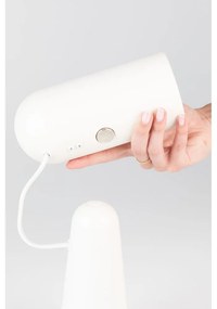 Biela stolová lampa White Label Vesper