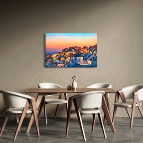 Obraz - Santorini pri zotmení (90x60 cm)