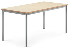 Stôl SONITUS, 1600x800x720 mm, linoleum - béžová, strieborná