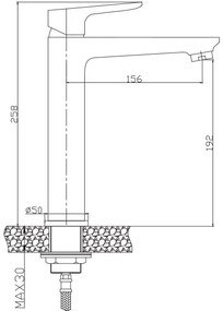 Invena Dokos, vysoká umývadlová batéria, čierna-chróm, INV-BU-19-W04-V