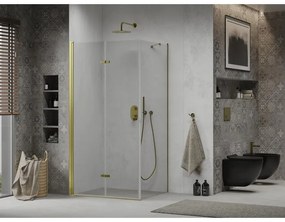 Mexen Lima, sprchovací kút 100 (dvere) x 90 (stena) cm, 6mm číre sklo, zlatý profil, 856-100-090-50-00