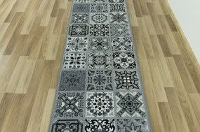 Protišmykový behúň Patchwork - sivý