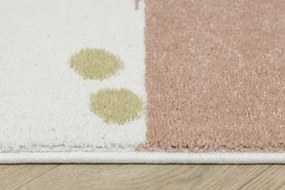 Koberec LIMA M044A krémový / ružový / zlatý polkruh