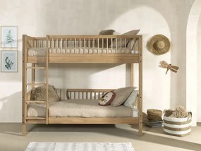 Dubová poschodová posteľ z masívu Forrest 90x200 cm