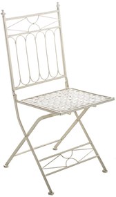 Kovová skladacia stolička Asina (SET 2 ks) - Krémová antik