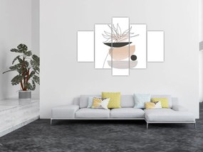 Obraz - Line art kvety N⁰1 (150x105 cm)