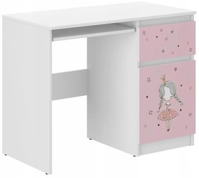 Detský písací stôl ružový s baletkou 77x50x96 cm