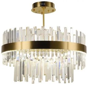 LED Stmievateľný luster na tyči LED/80W/230V 3000-6500K zlatá + diaľkové ovládanie