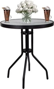 Kovová záhradná súprava Springos – 2 stoličky a stôl so sklenenou doskou