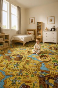 AladinWorld Expres, AKCIA: 270x400 cm Detský kusový koberec Western - obšitý zo všetkých strán, šíře, viacfarebná, filc, detská izba