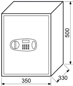 Nábytkový sejf RS 50, s elektrickým zámkom, sivá