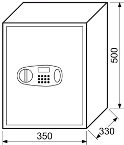 Nábytkový sejf RS 50, s elektrickým zámkom, sivá