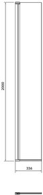 Cersanit Mille, otočná sprchová zástena typu Walk-In 30x200 cm, 8mm číre sklo, čierny profil, S161-011