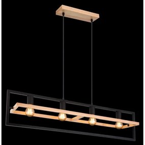 Globo 15575-4H - Luster na lanku ERICA 4xE27/40W/230V čierna/béžová