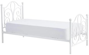 Kovová jednolôžková posteľ s roštom Panama 90 - biela
