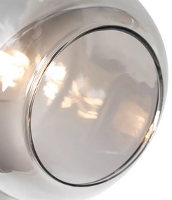 Stropné bodové svetlo čierne so zlatom s dymovým sklom 3-svetlo - Zuzanna