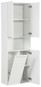 Kúpeľňová skrinka s košom Houseland Nelly matná biela