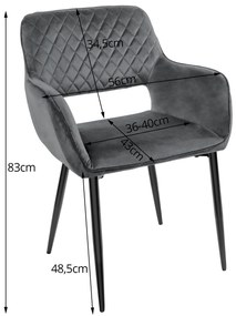 Kreslo AMALFI - tmavosivý zamat x 1 9401 71 00 00