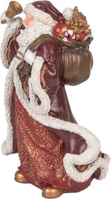 Červená vianočná dekorácia Santa Claus s darčekmi - 15*11*20 cm