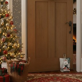 Forbyt Vianočná dverná zarážka Snehuliak červená, 22 x 23 cm