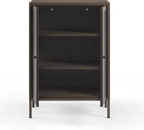 Sivá kovová vitrína 70x100x40 cm Layna – Marckeric