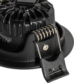 Sada 6 zapustených bodových svetiel čierna, naklápateľná 6,5 cm vrátane LED IP54 Ultra Slim - Pupil