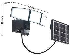Prios Kalvito solárne nástenné LED snímač, 3-pl.