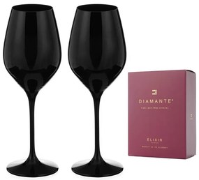 Diamante poháre na biele víno Ghost Black 360 ml 2KS
