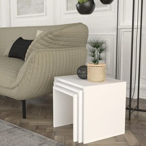 Odkladací stolík Zariel White, 3 ks