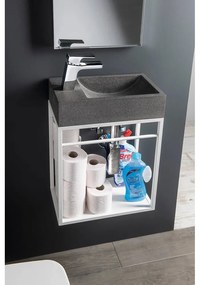 Tmavosivé betónové umývadlo 40x22 cm Crest – Sapho