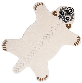 Vlnený kusový koberec medveď Polar Bear- 60*90*2 cm