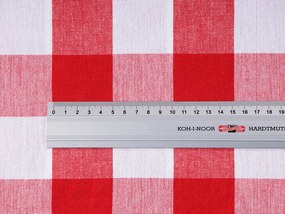 Bavlnená látka Olivia OL-016 Červeno-biela kocka veľká - šírka 150 cm