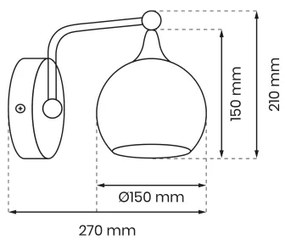 Nástenná lampa MONTE 1xE27/60W/230V matný chróm