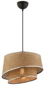 Luster na lanku BARETTE 1xE27/60W/230V hnedý/lesklý chróm