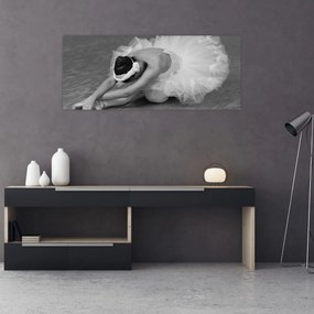 Obraz - Baletka, čiernobiela (120x50 cm)