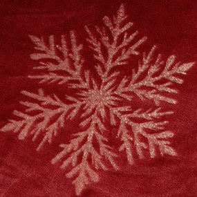 VIANOČNÁ FLANELOVÁ DEKA SNOW GOLD 150X200 CM VZOROVANÁ