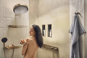 Hansgrohe Rainfinity, šijová sprcha 500 1jet s poličkou, kartáčovaný bronz, HAN-26243140