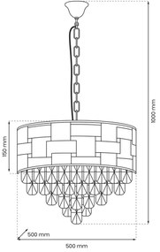 Luster na reťazi LUXURIA 9xE14/40W/230V zlatá