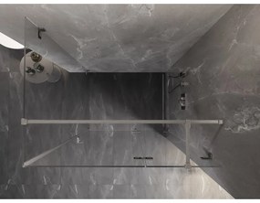 Mexen Lunar T, výklopný sprchový kút pravý 120 x 90 cm, 8mm číre sklo, oceľový profil, 834T-120-090-97-00-P