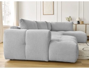 Svetlosivá rozkladacia/s úložným priestorom rohová pohovka (pravý roh/do tvaru "U") Fuji – Bobochic Paris