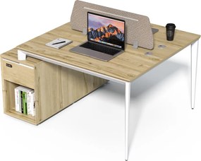 Kancelárska zostava pre 2 osoby Houseland Profit Max 04 1412 dub/biela