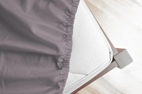 Napínacia plachta na matrac- stredne šedé Jersey 100/220/25