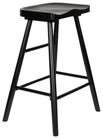 Čierna barová stolička z dubového dreva 64 cm Vander – White Label