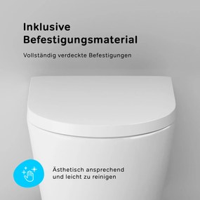 Toaletný set s inštaláciou AM.PM IIS90101.NA1700 bezokrajové, so sedadlom microlift, biela mechanické tlačidlo na splachovanie