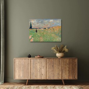 Sklenený obraz - Georges Seurat, A Summer Landscape, reprodukcia (70x50 cm)